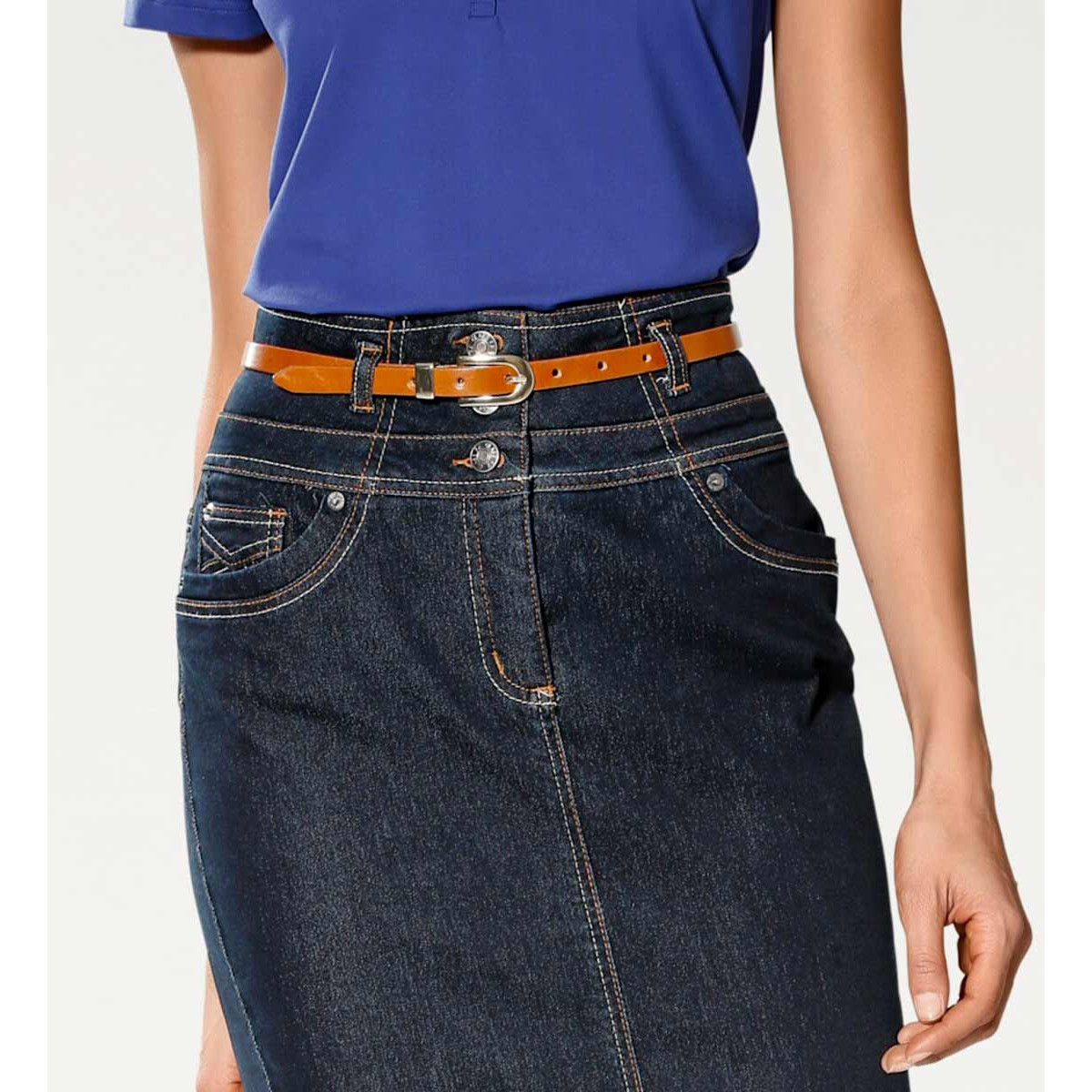 Designer-Optimizer-Jeansrock dark-denim