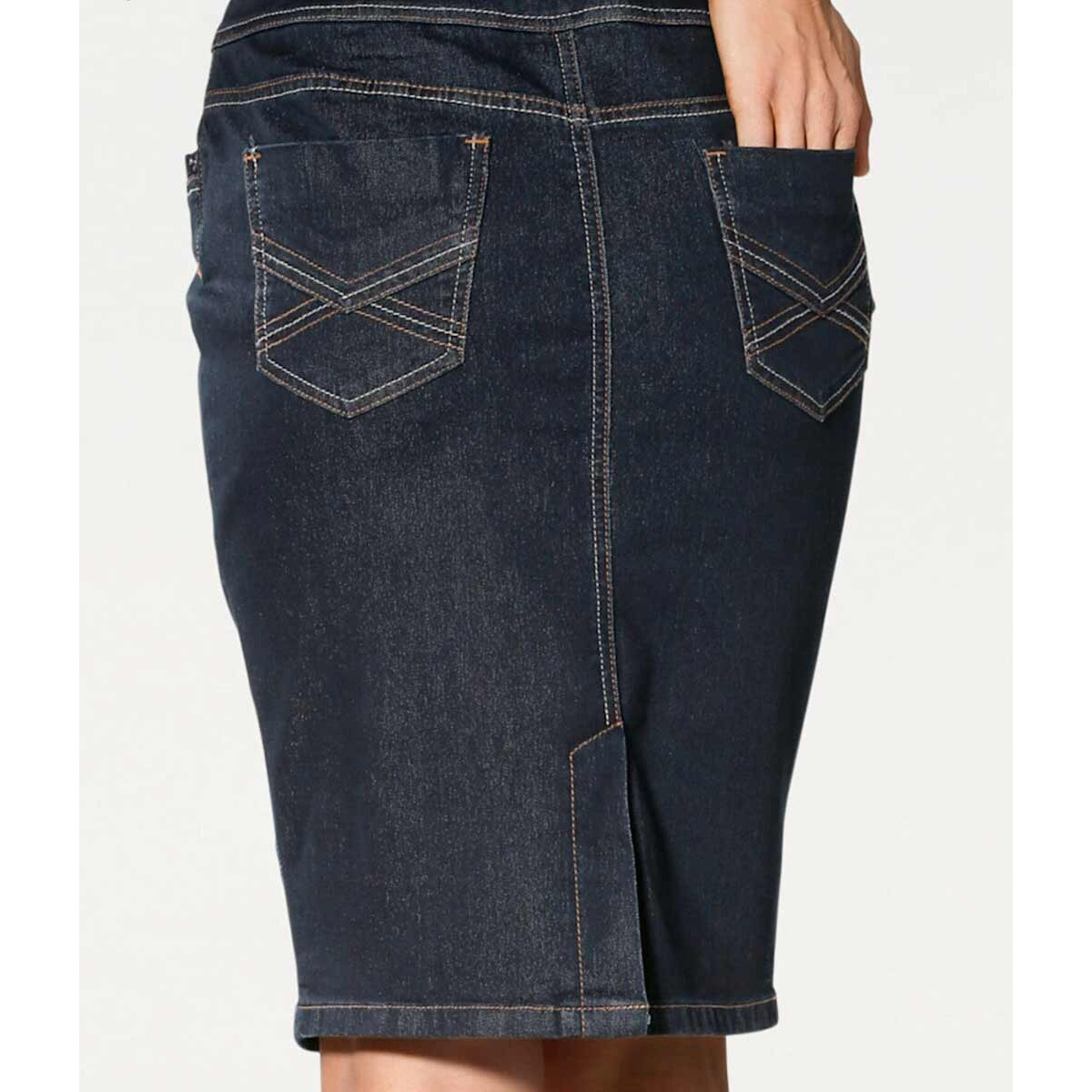 Designer-Optimizer-Jeansrock dark-denim