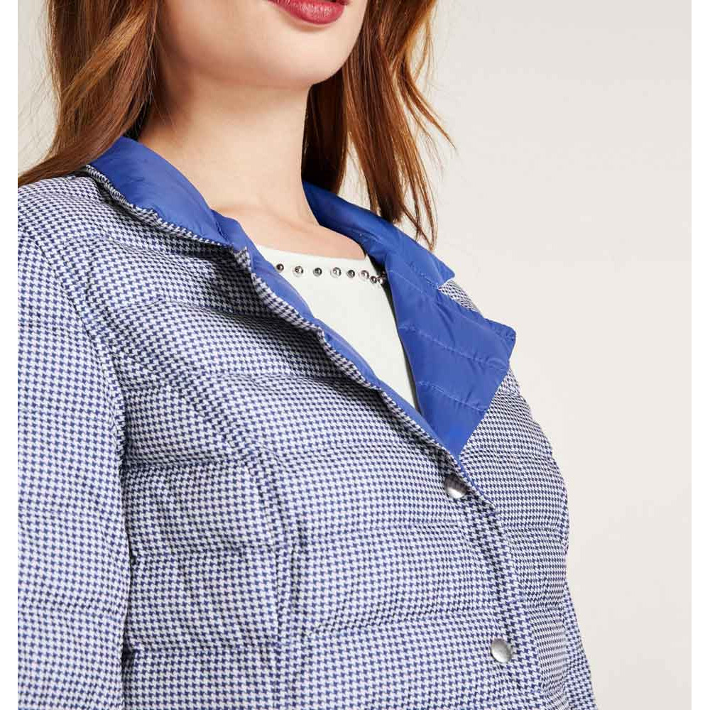 Designer-Wende-Daunenjacke azurblau