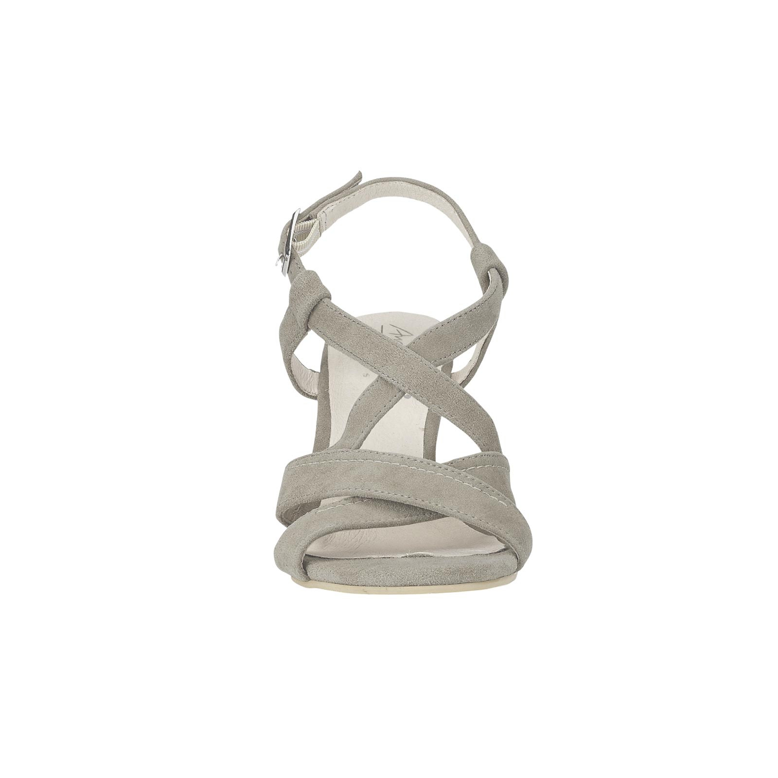 Ziegen-Veloursleder-Sandalette taupe