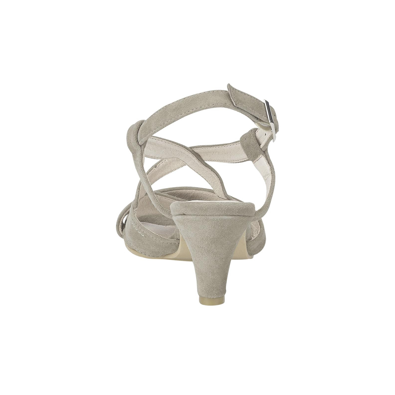 Ziegen-Veloursleder-Sandalette taupe