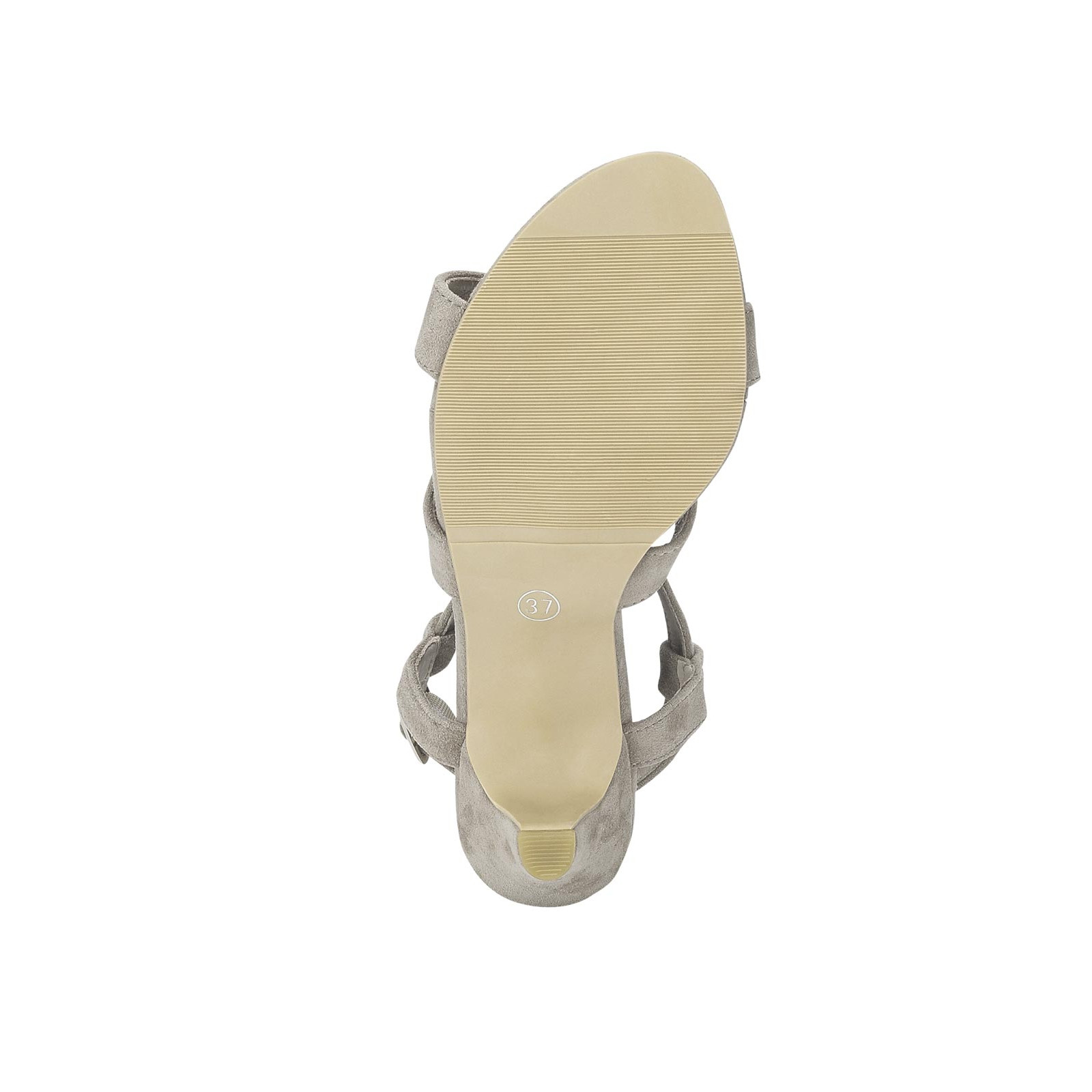 Ziegen-Veloursleder-Sandalette taupe