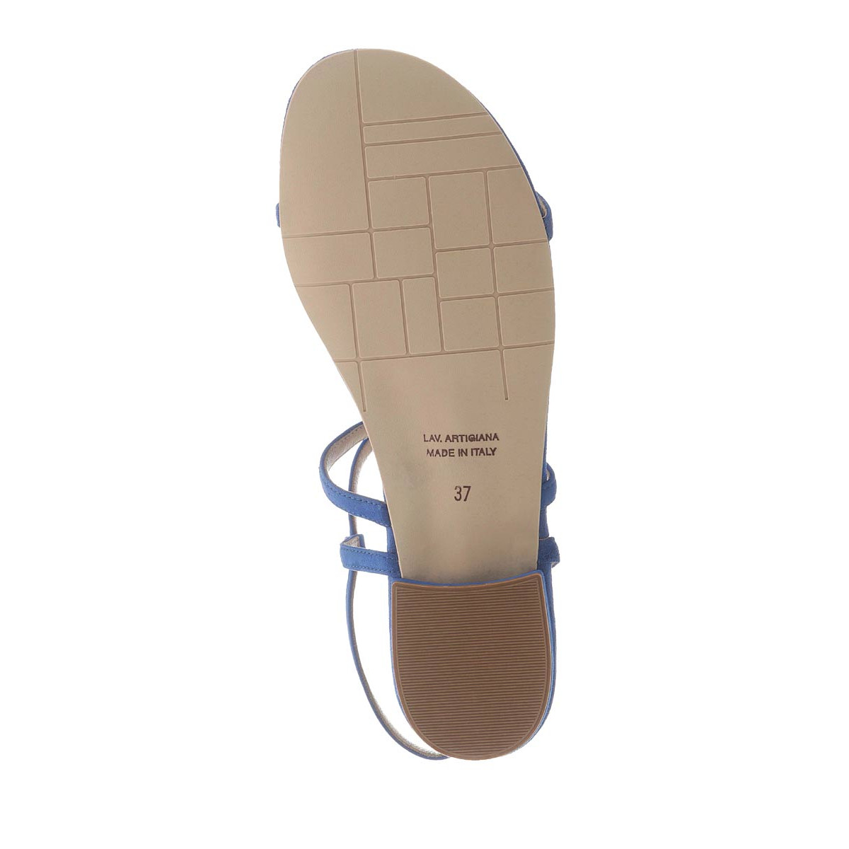 Designer-Velourslederdianette m. Strass blau
