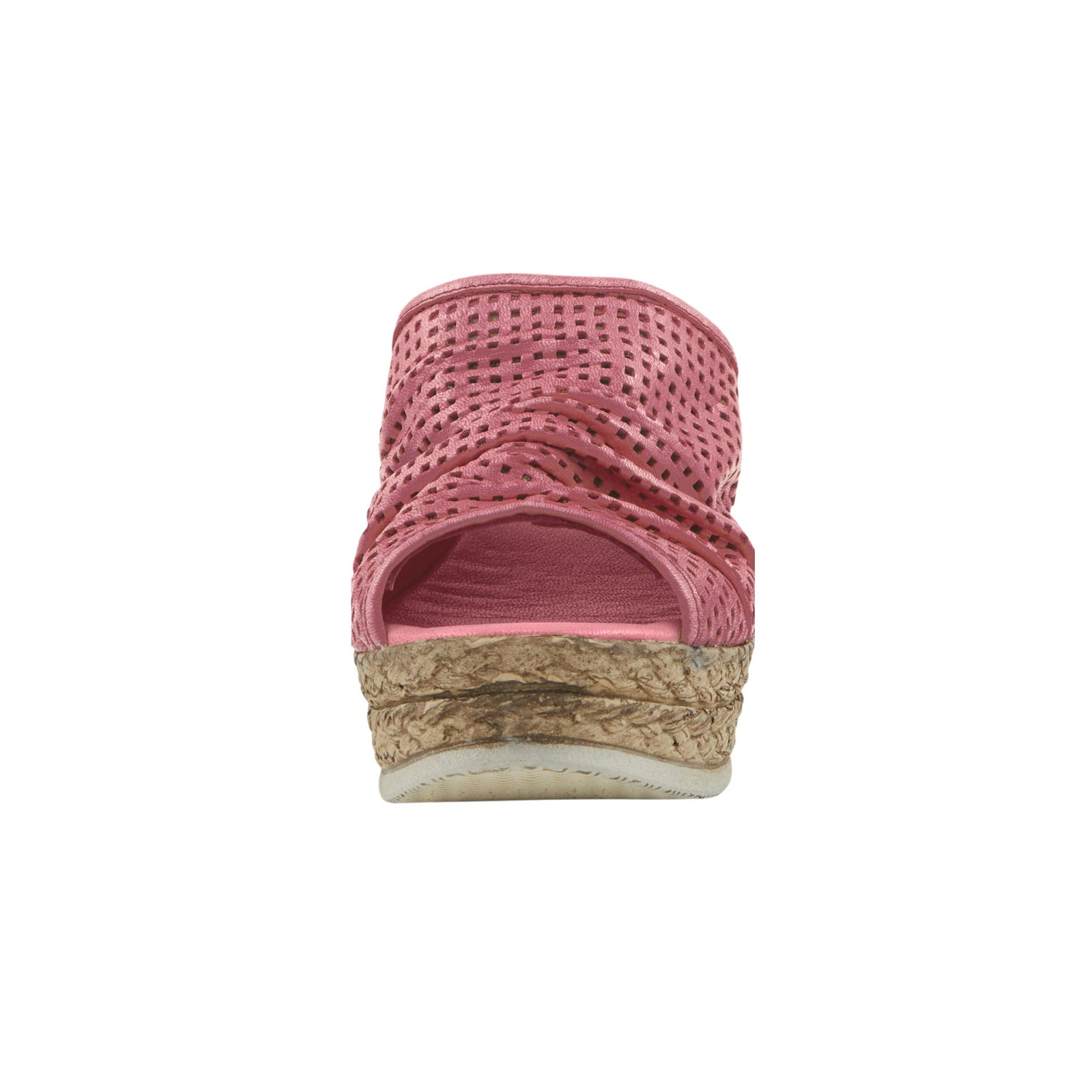 Nappaleder-Pantolette m. Lochmuster himbeere