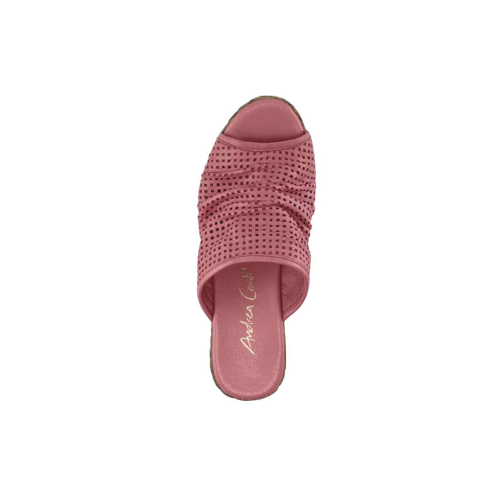 Nappaleder-Pantolette m. Lochmuster himbeere