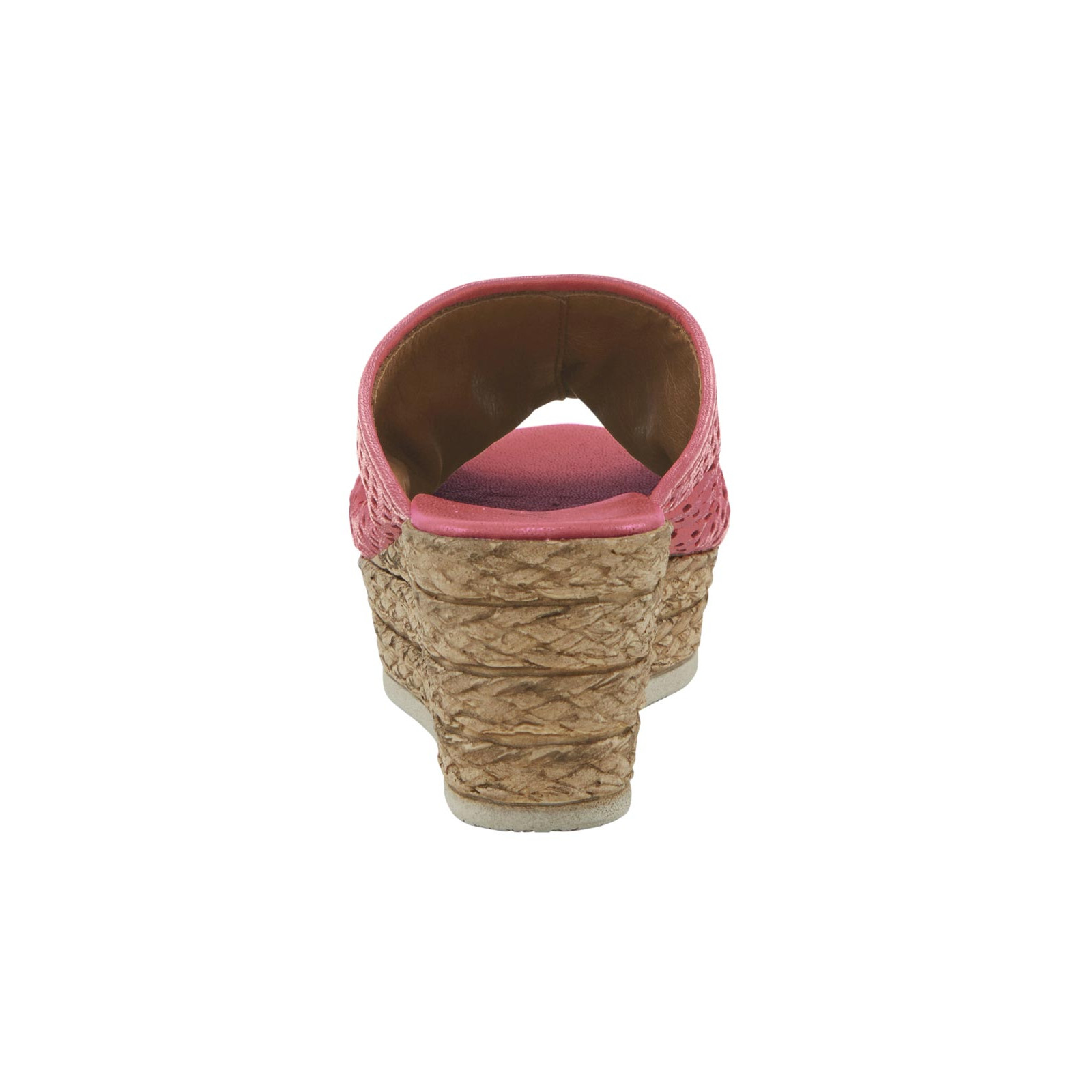Nappaleder-Pantolette m. Lochmuster himbeere