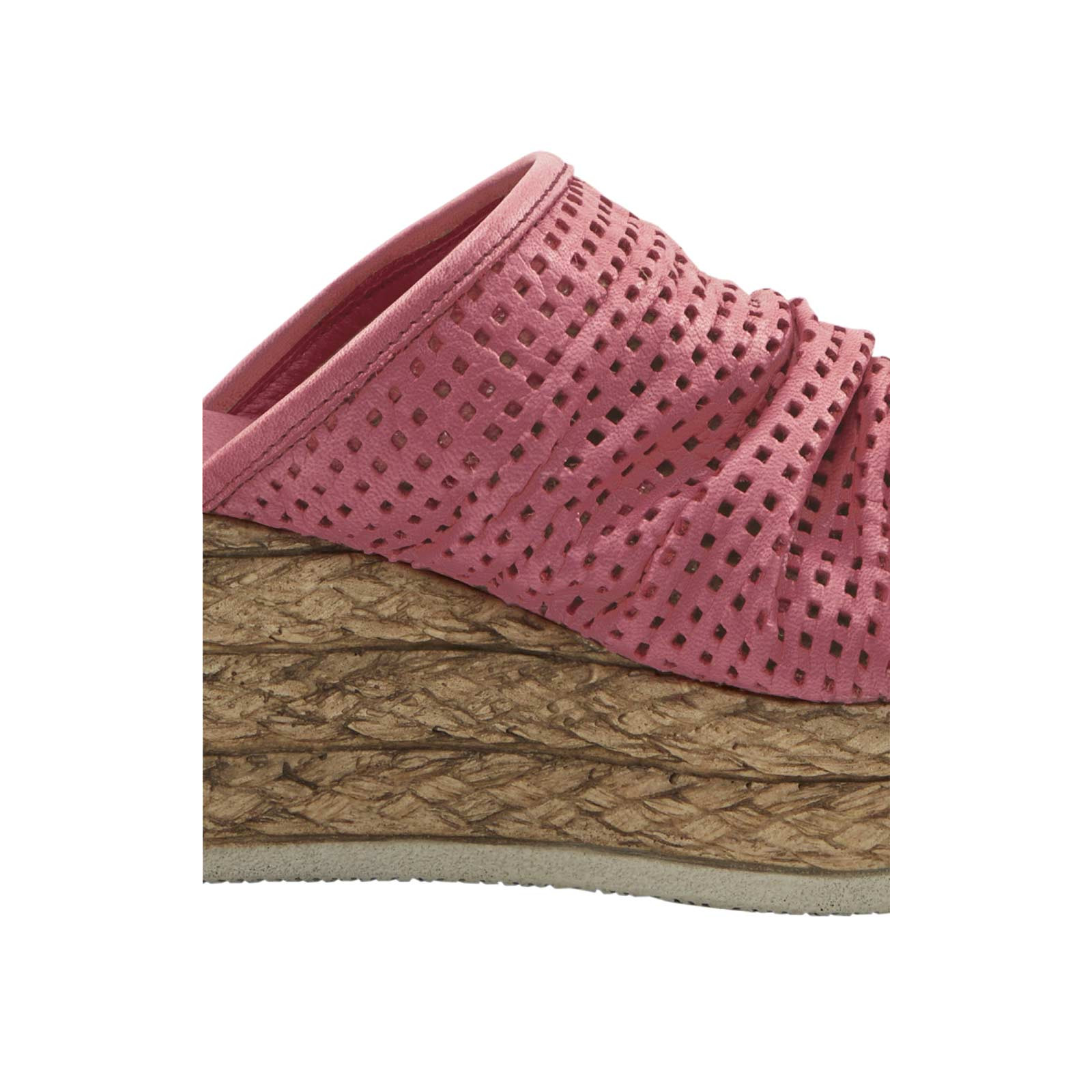 Nappaleder-Pantolette m. Lochmuster himbeere