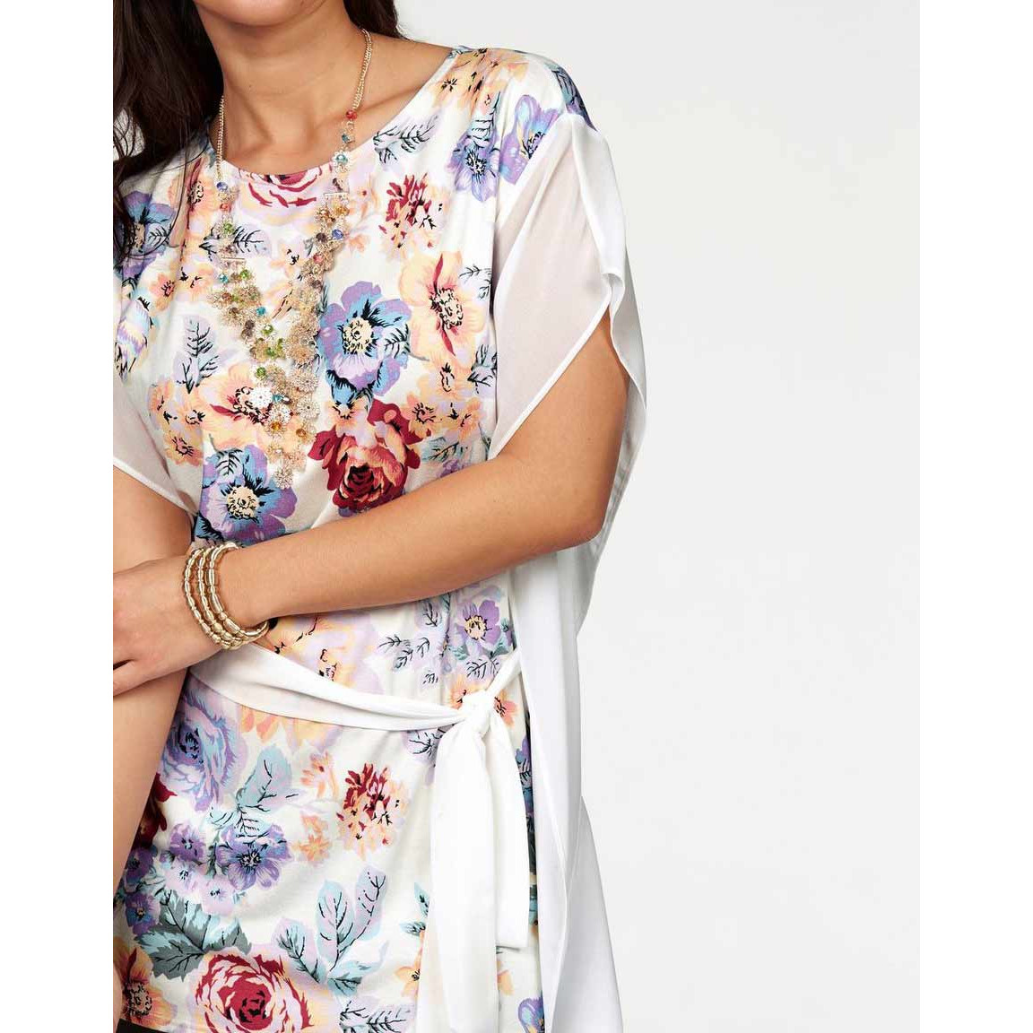 Designer-Tunika-Shirt ecru-bunt