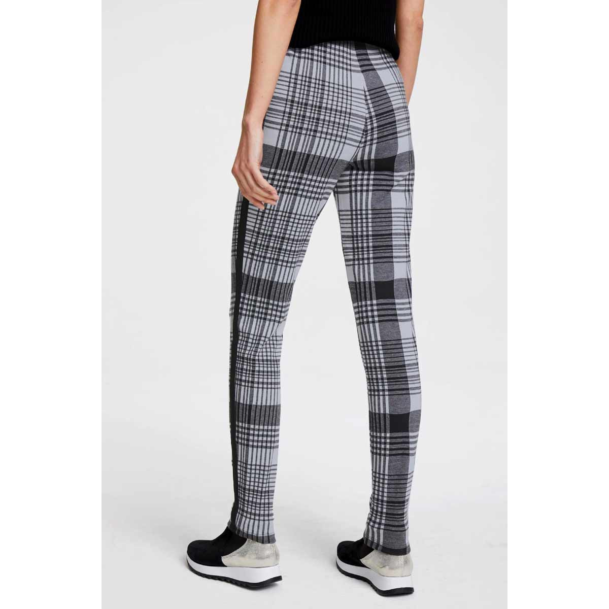 Designer-Jersey-Stretchhose schwarz-weiß