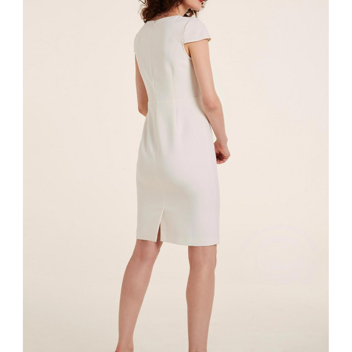 Designer-Spitzenkleid offwhite-schwarz