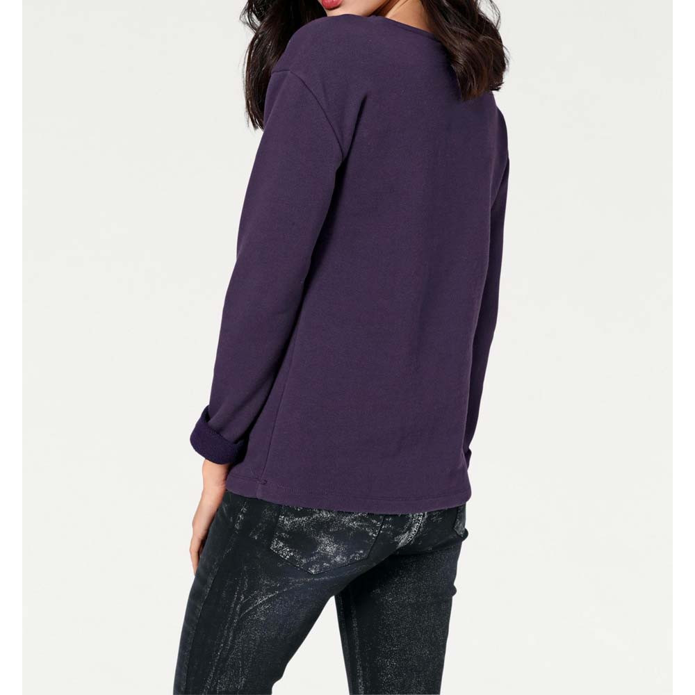 Designer-Sweatshirt m. Pailletten lila