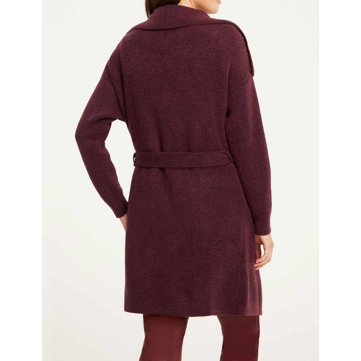 Designer-Kuschel-Longtrickjacke bordeaux