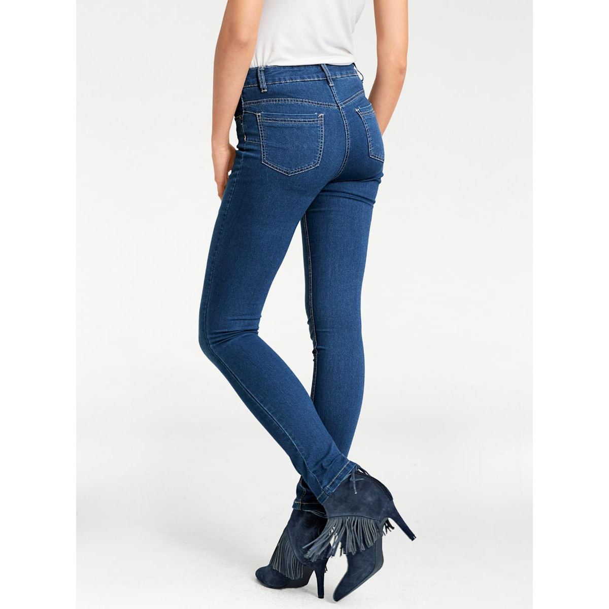 Designer-Bauchweg-Skinny-Jeans blue stone
