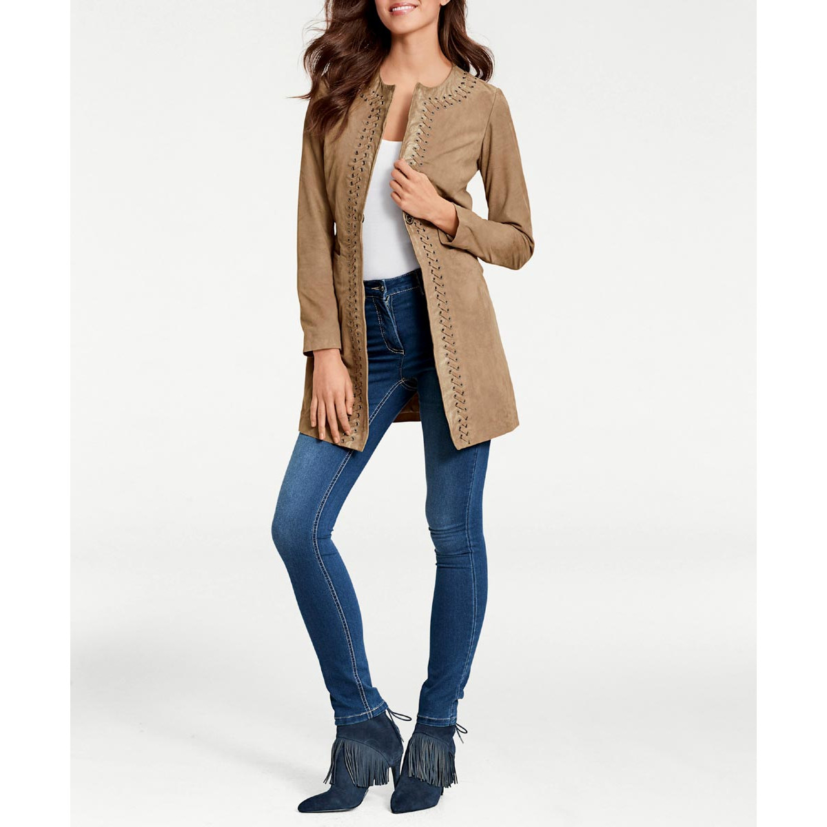 Designer-Bauchweg-Skinny-Jeans blue stone