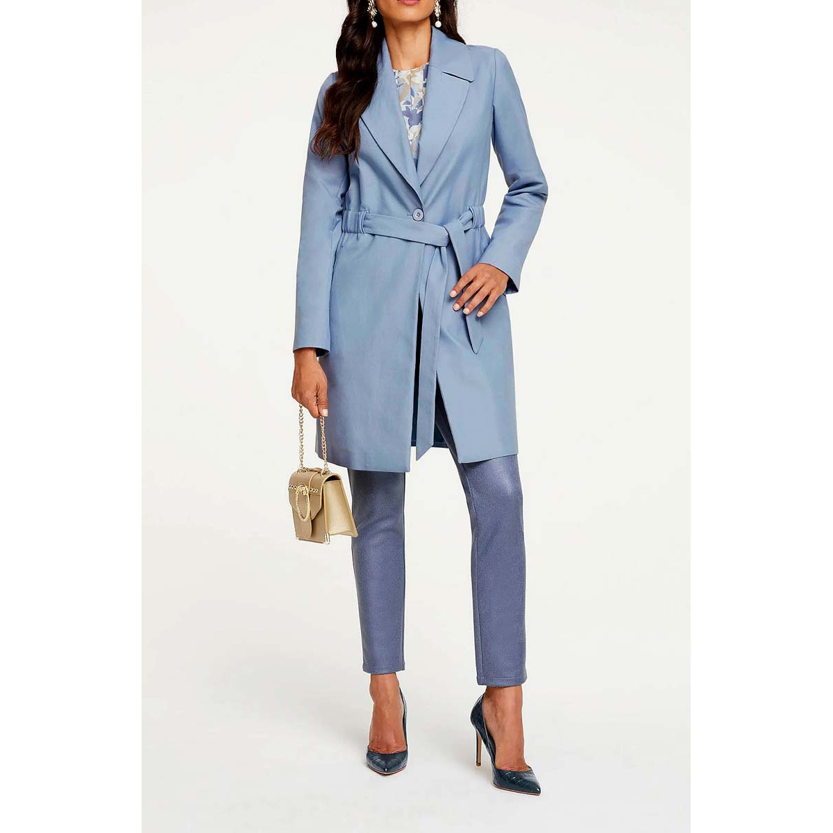 Designer-Kurzmantel hellblau