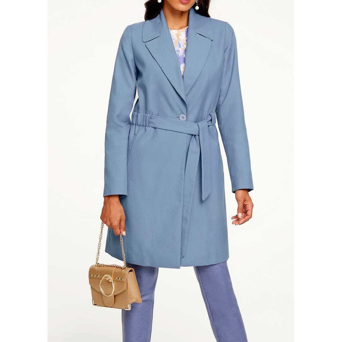 Designer-Kurzmantel hellblau