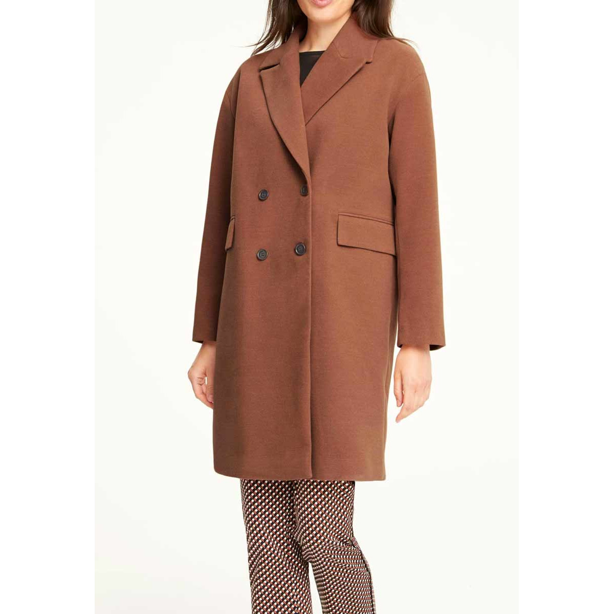 Designer-Flauschmantel cappuccino