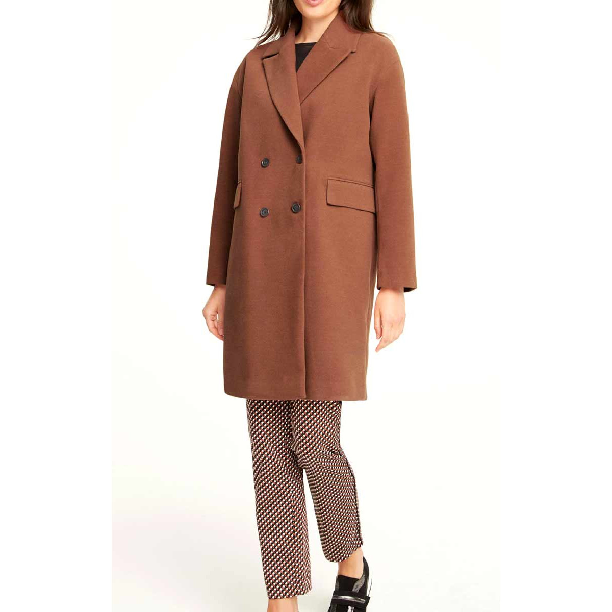 Designer-Flauschmantel cappuccino