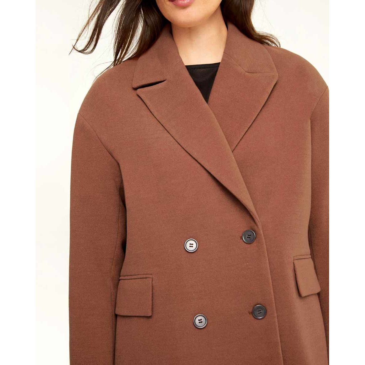 Designer-Flauschmantel cappuccino