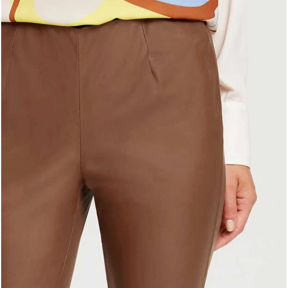 Designer-Lammnappaleder-Leggings cognac