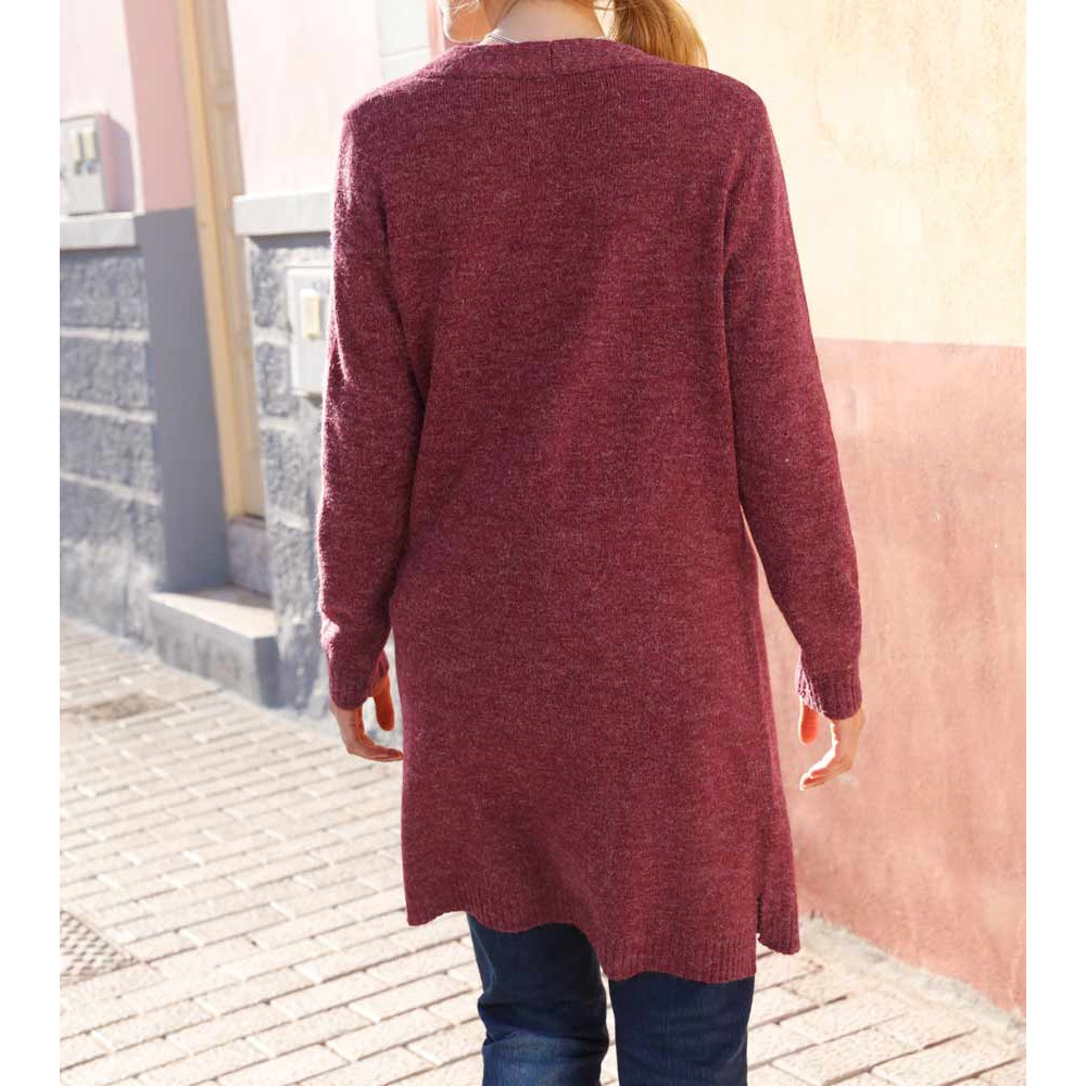 Strickmantel weinrot-melange