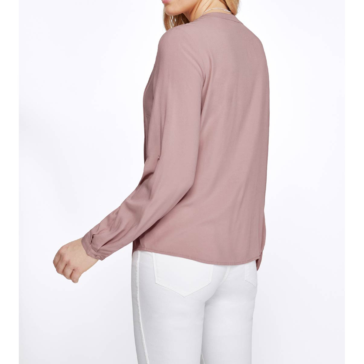 Bluse m. Spitze rosé