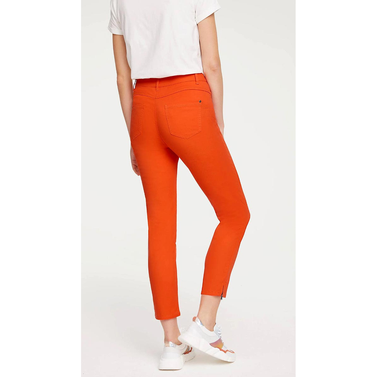 Designer-Bauchweg-Jeans blutorange