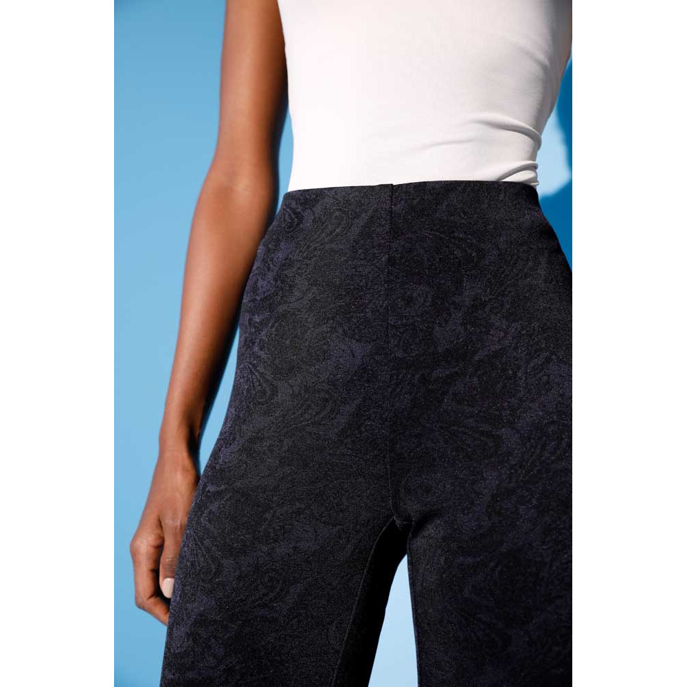 Jacquard-Stretchhose marine-schwarz