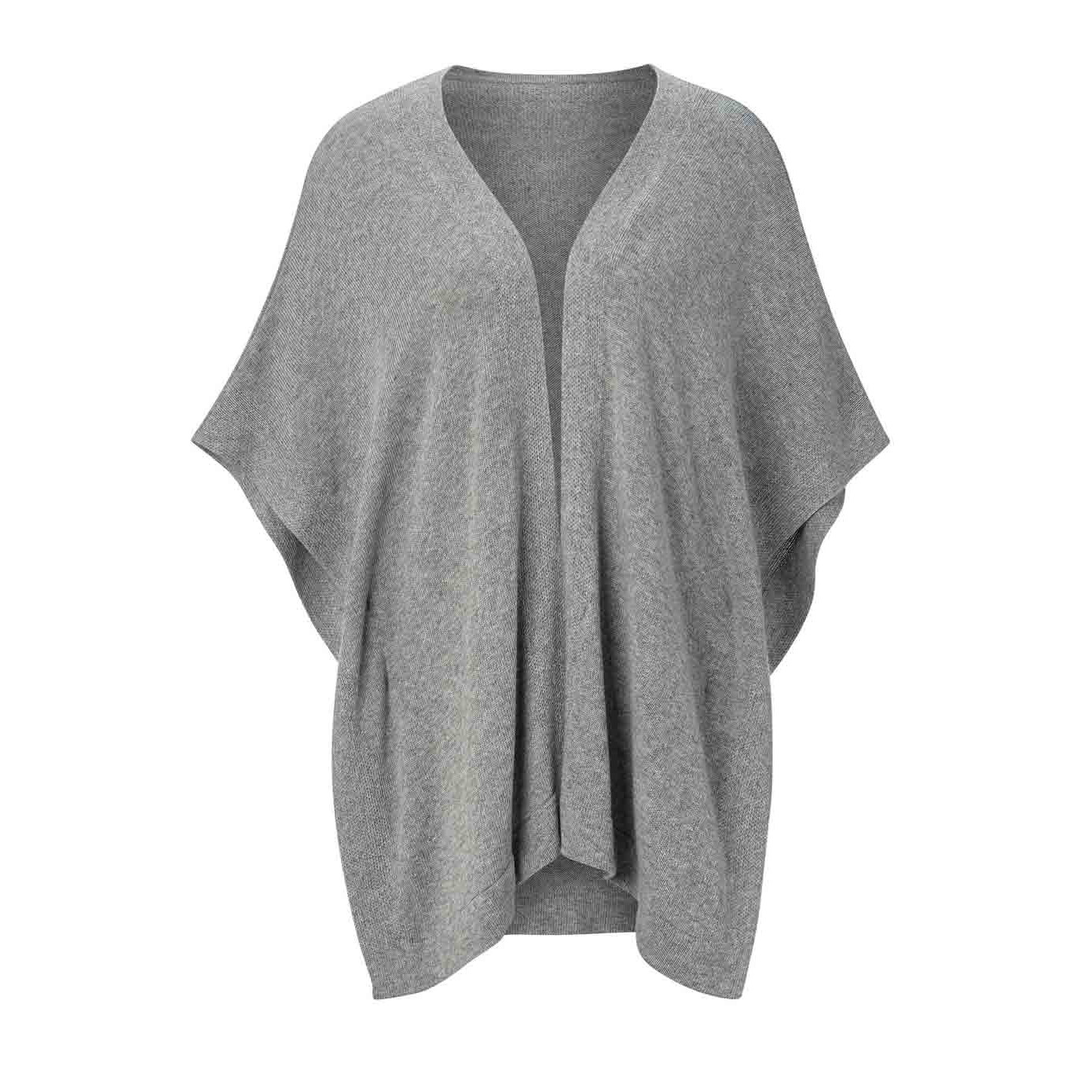 Knit poncho grey blend