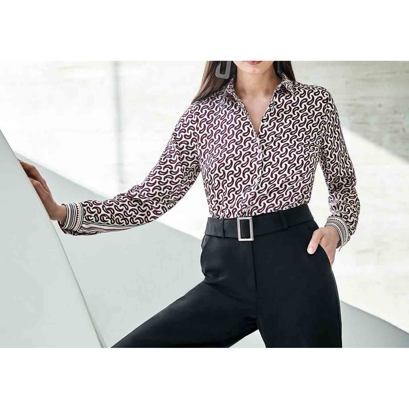 Designer-Druckbluse ecru-bunt