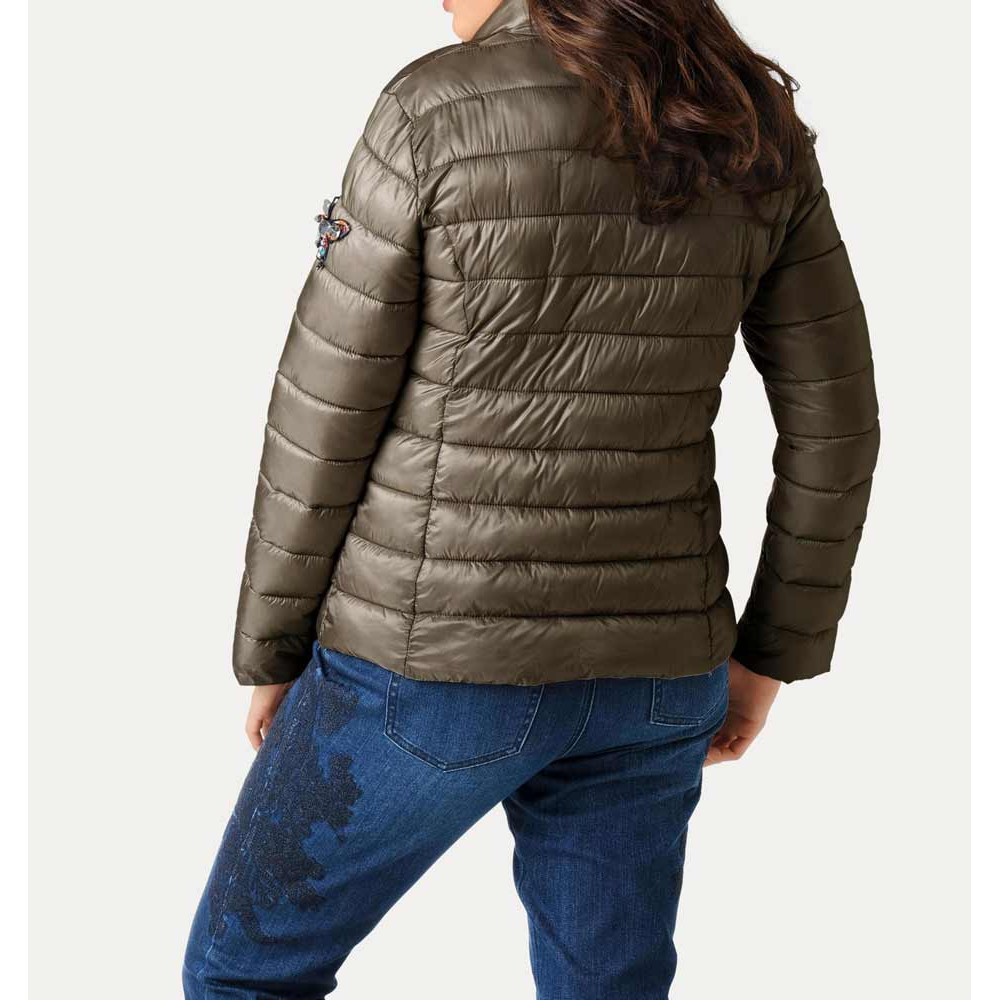 Designer-Steppjacke m. Patches oliv