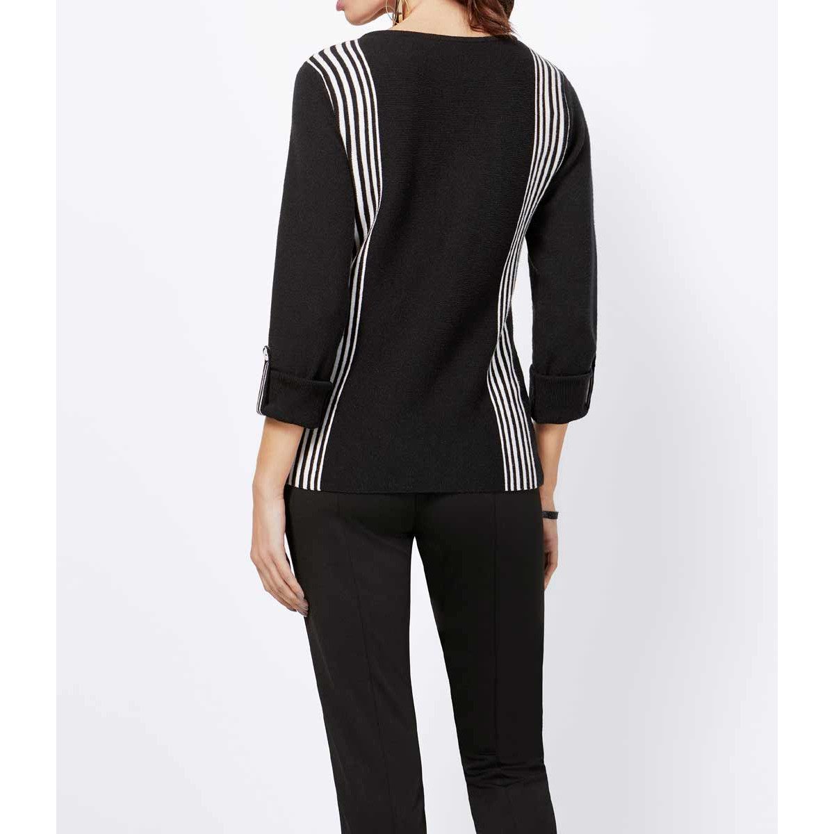 Kuschel-Pullover schwarz-weiß