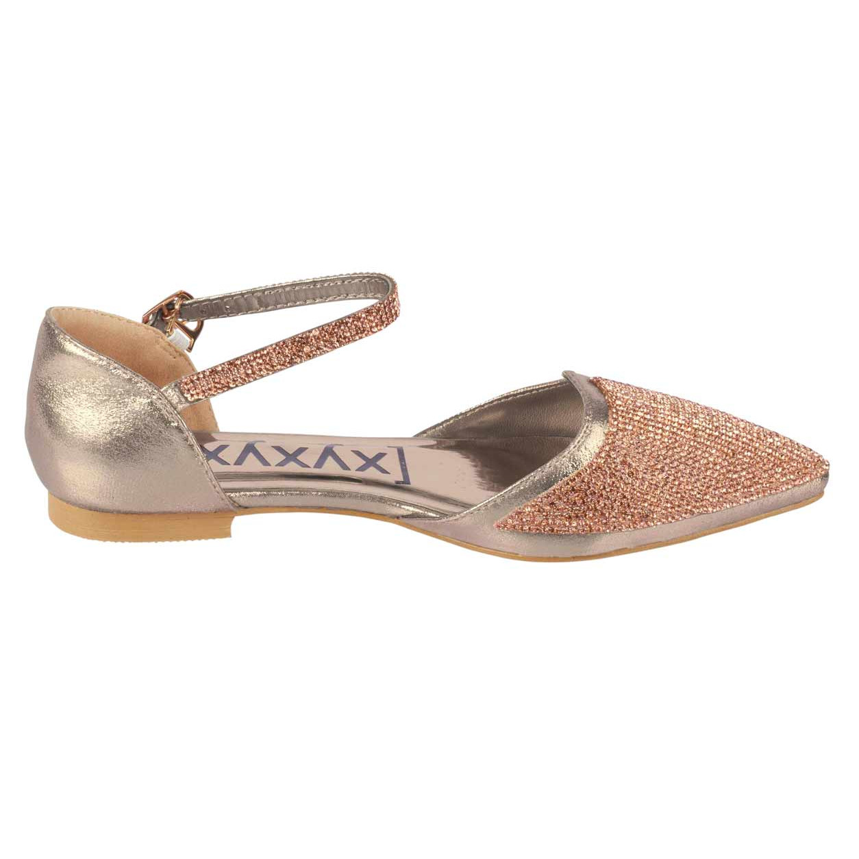 Marken-Ballerina m. Strass roségold