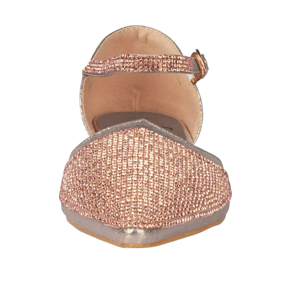 Marken-Ballerina m. Strass roségold