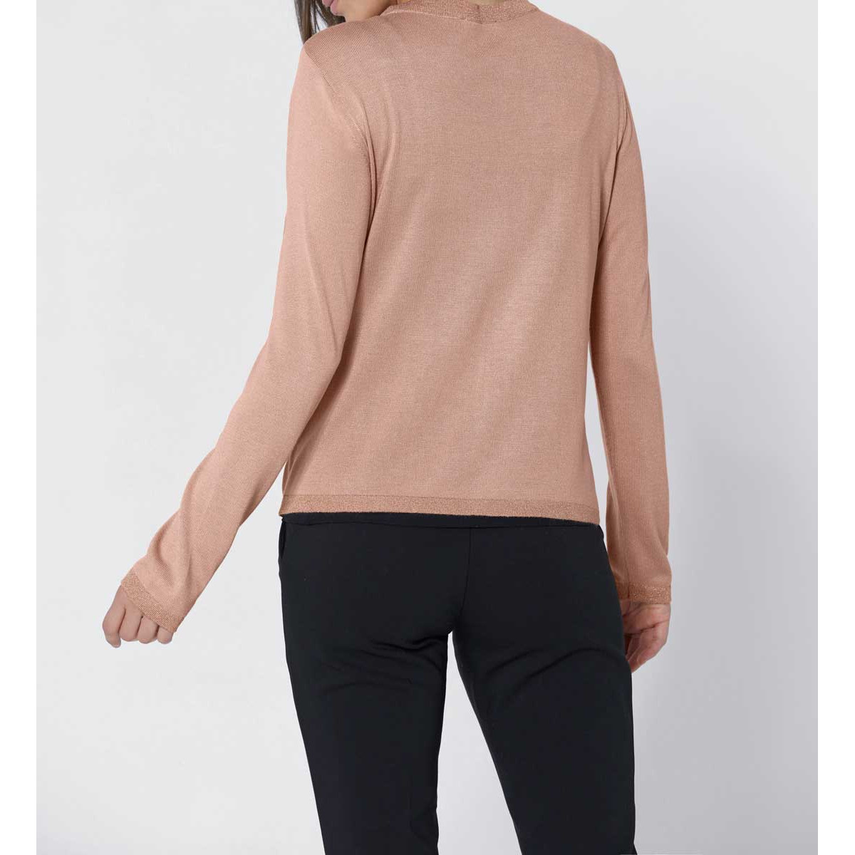 Luxus-Strickjacke m. Seide nude