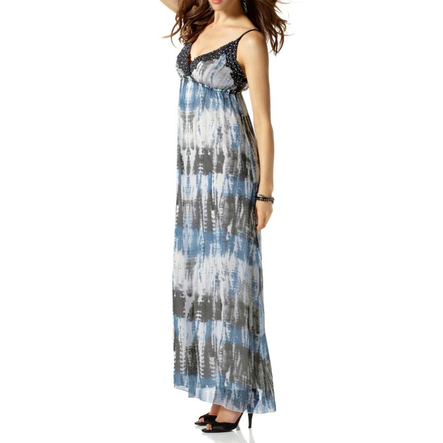 Cocktailkleid m. Pailletten blau-bunt