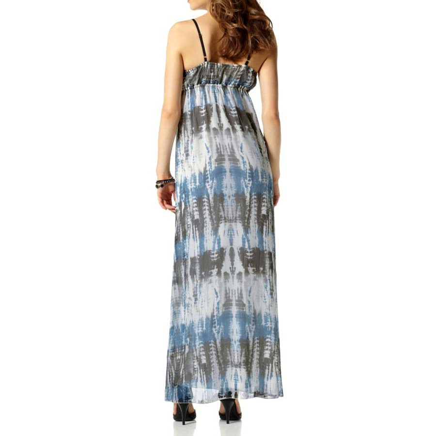 Cocktailkleid m. Pailletten blau-bunt