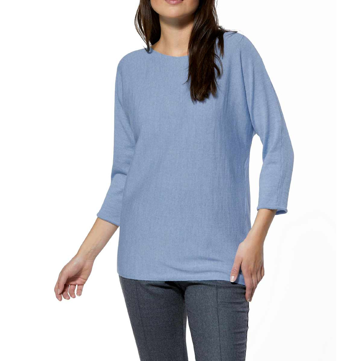 Merinowolle-Pullover blau