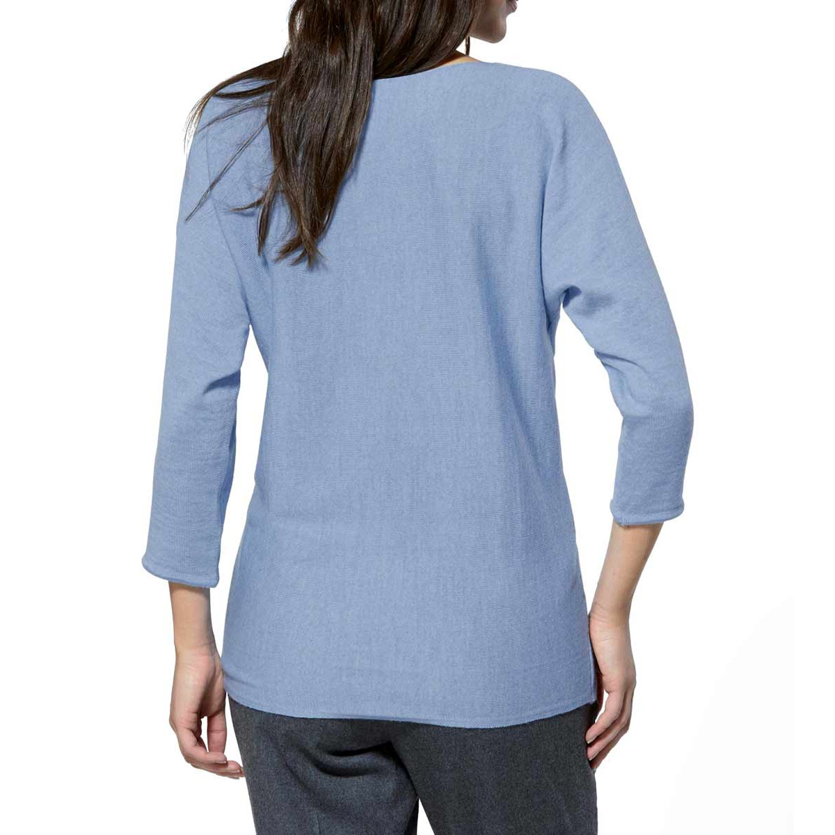 Merinowolle-Pullover blau