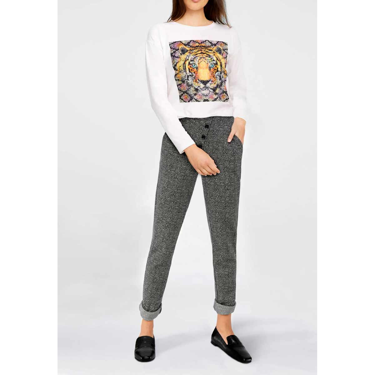 Designer-Druckshirt creme-bunt