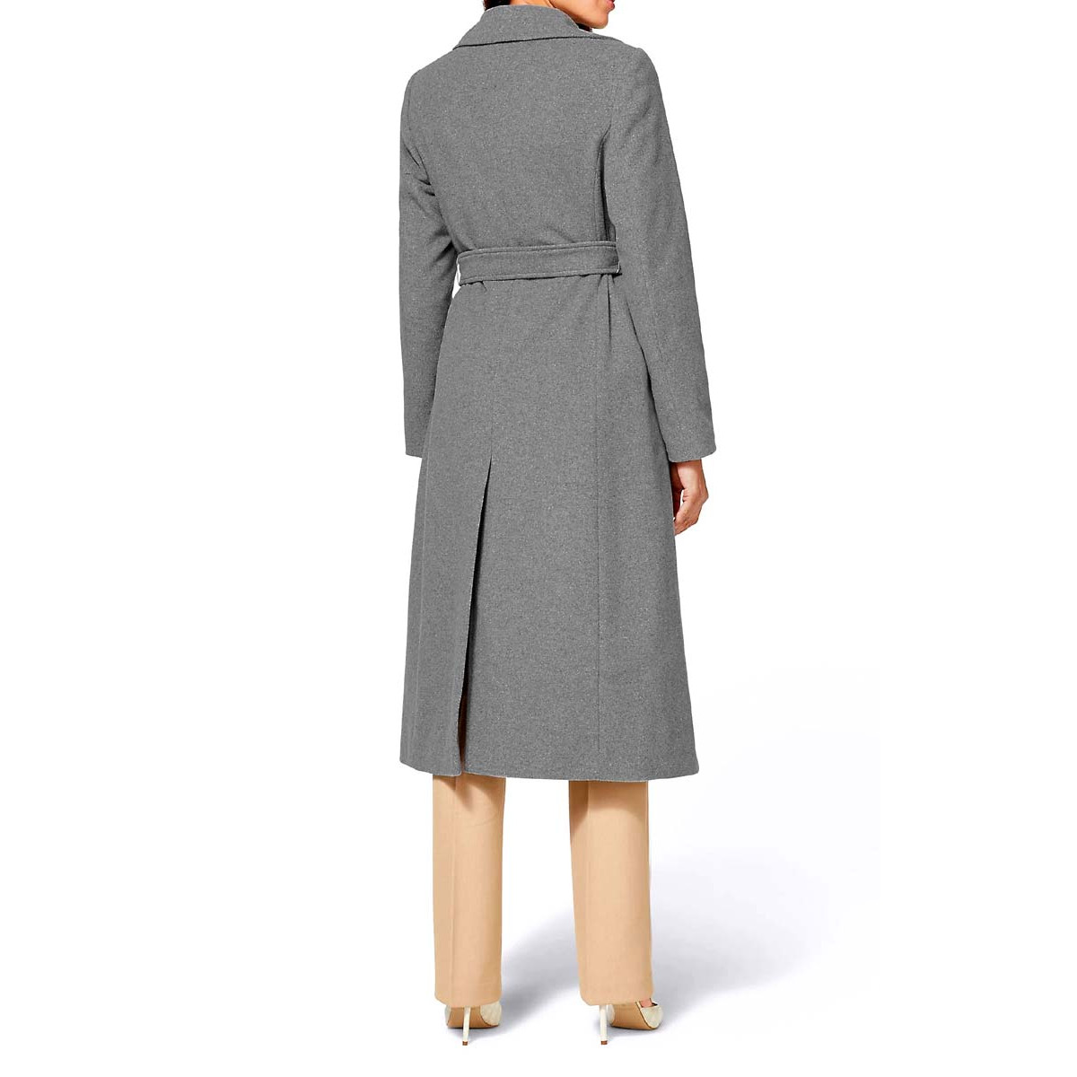 Designer-Wollmantel grau