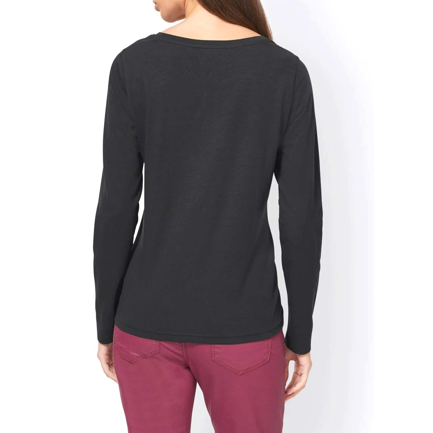 Designer-Shirt m. Strasssteinchen schwarz
