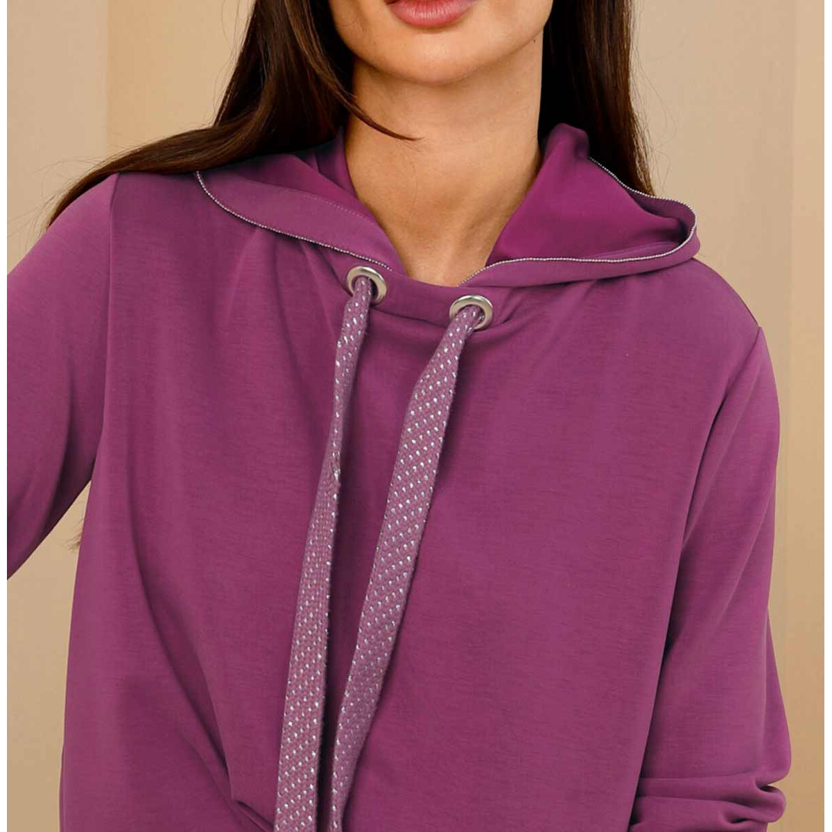 Designer-Sweatshirt m.Kapuze malve