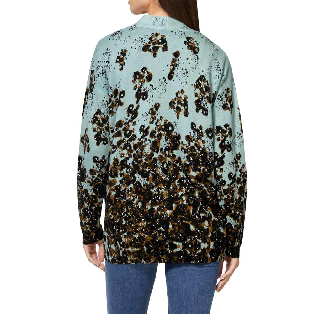 Designer-Strickjacke kalkmint-schwarz