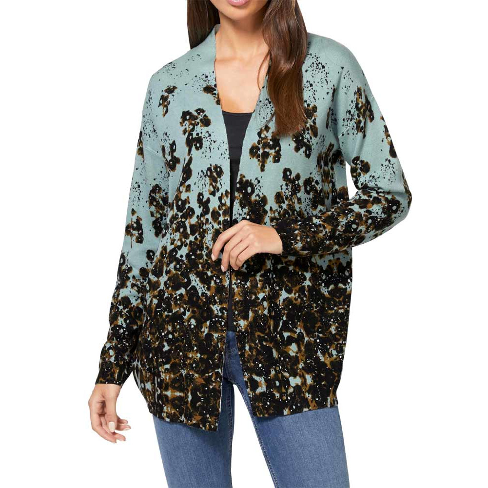Designer-Strickjacke kalkmint-schwarz