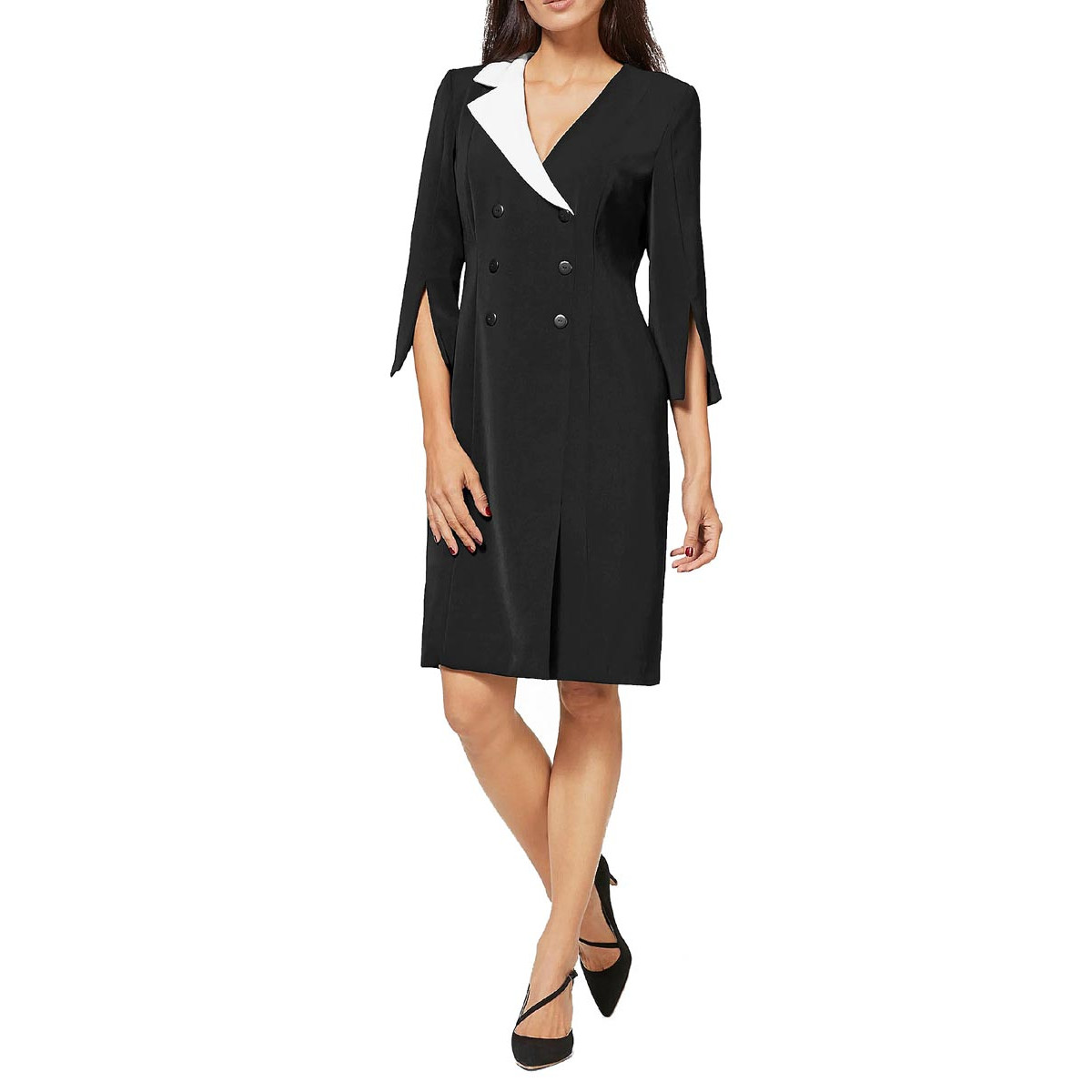 Designer-Blazerkleid schwarz-weiß