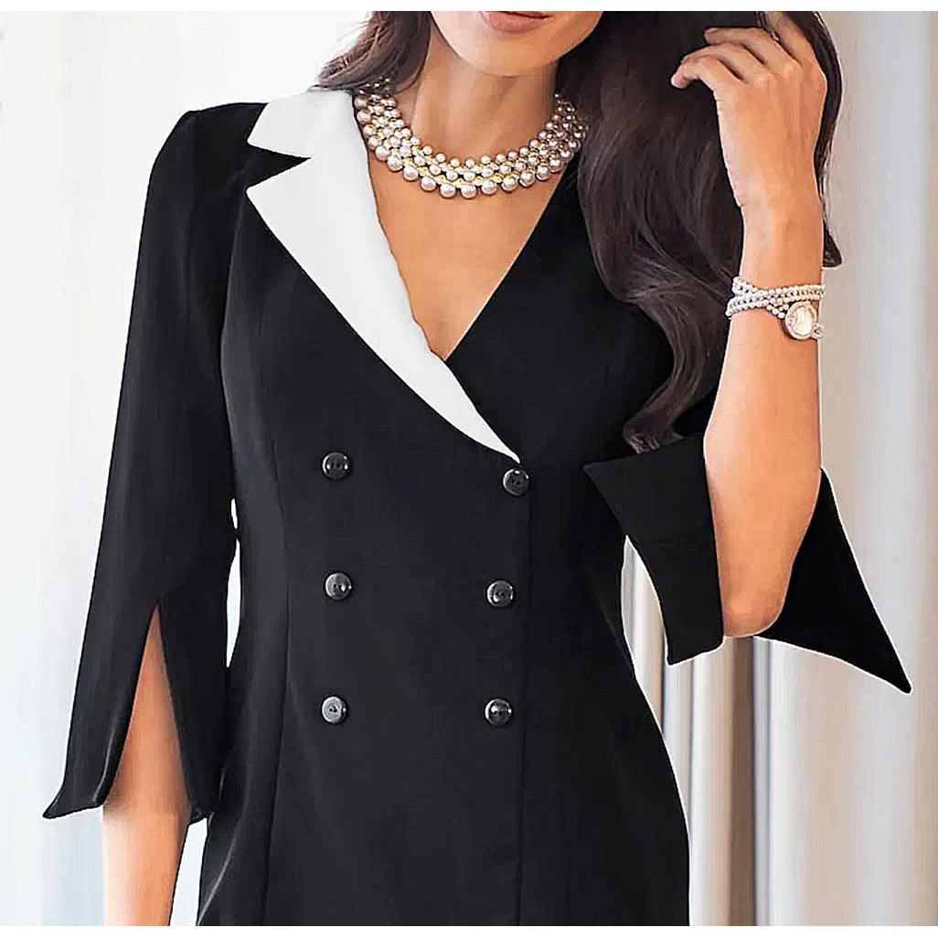 Designer-Blazerkleid schwarz-weiß