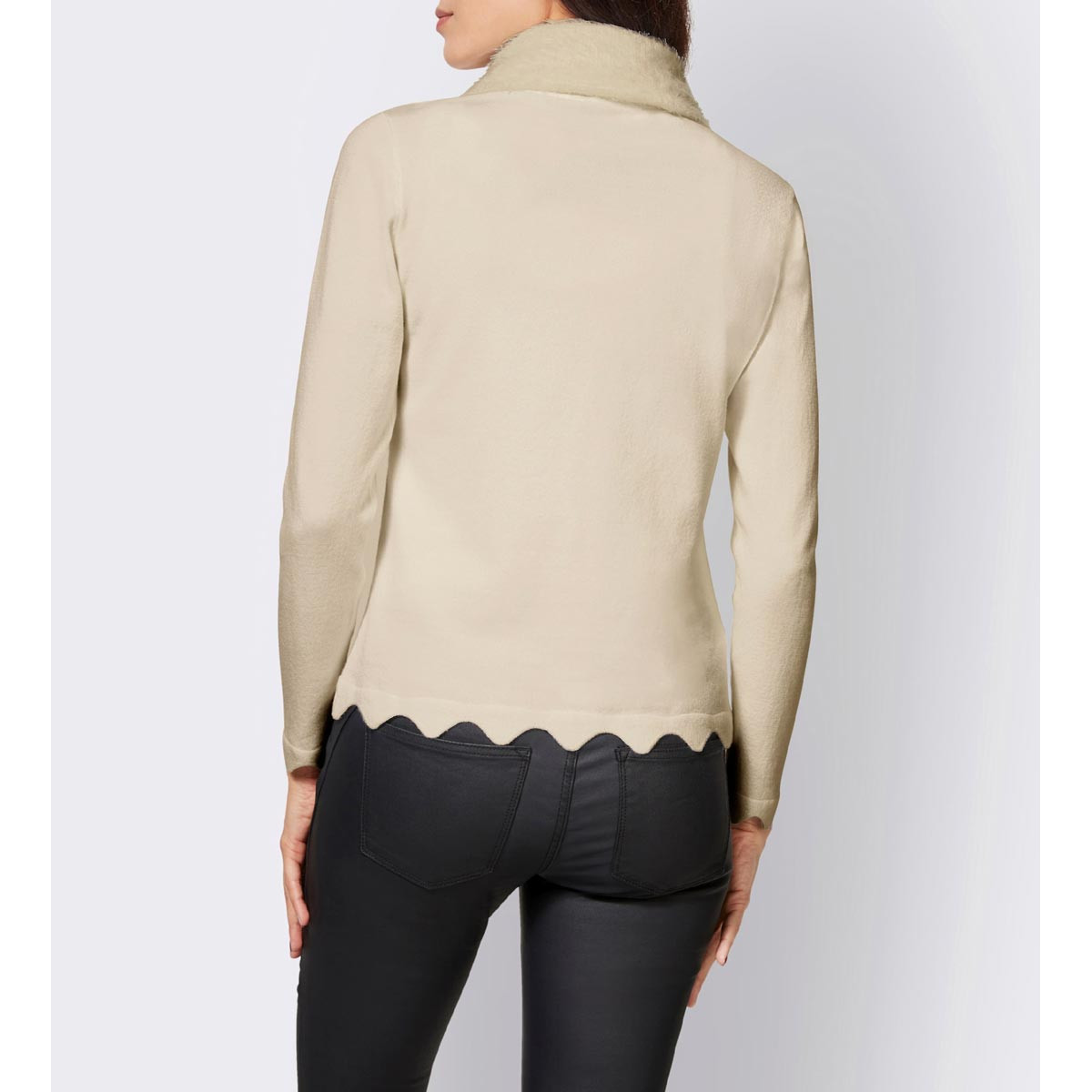 Designer-Strickjacke elfenbein