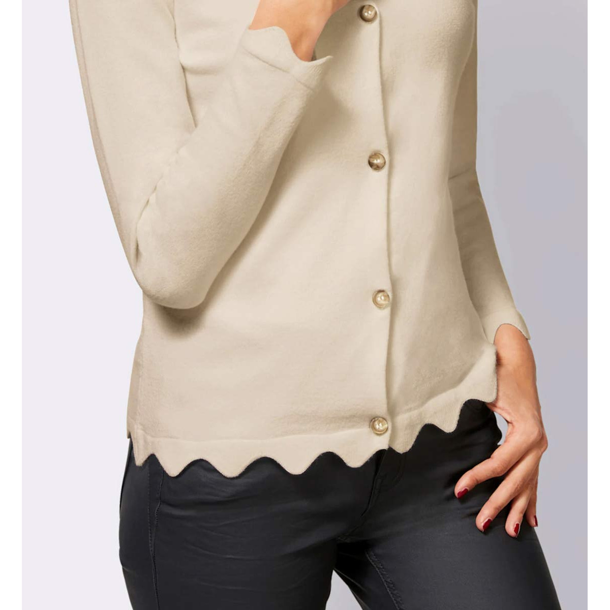 Designer-Strickjacke elfenbein