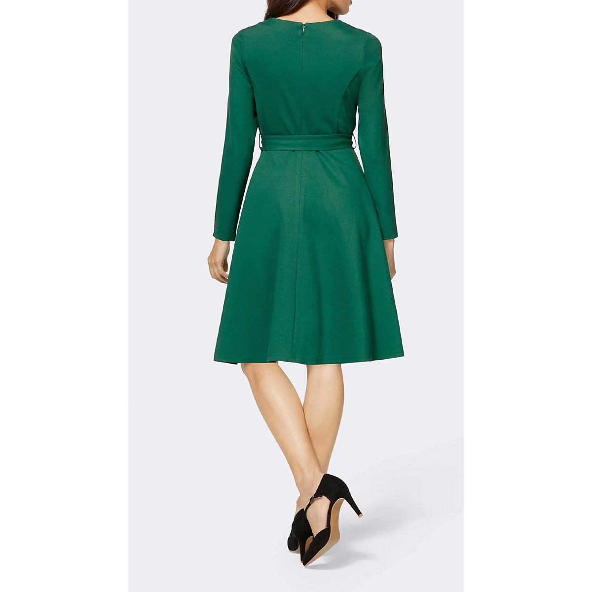 Designer-Jerseykleid m. Gürtel grün